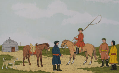 Vincent HADDELSEY : Le cavalier mongol, Lithographie originale (photo de détail 2) - Crédit photo : Galerie Art.Paris