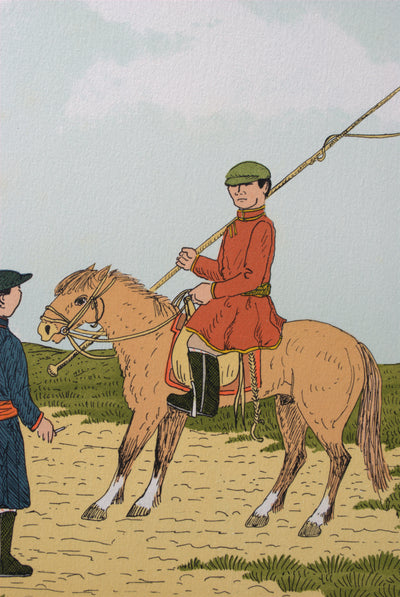 Vincent HADDELSEY : Le cavalier mongol, Lithographie originale signée