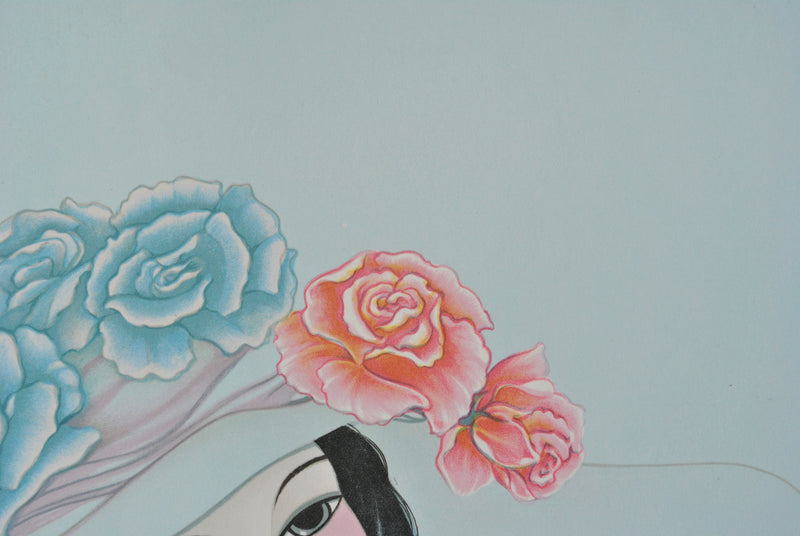 Mara TRAN LONG : Geisha à la rose, Lithographie originale (photo de détail 6) - Crédit photo : Galerie Art.Paris