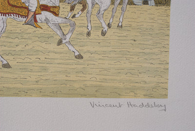 Vincent HADDELSEY : Cavaliers arabes, Lithographie originale signée