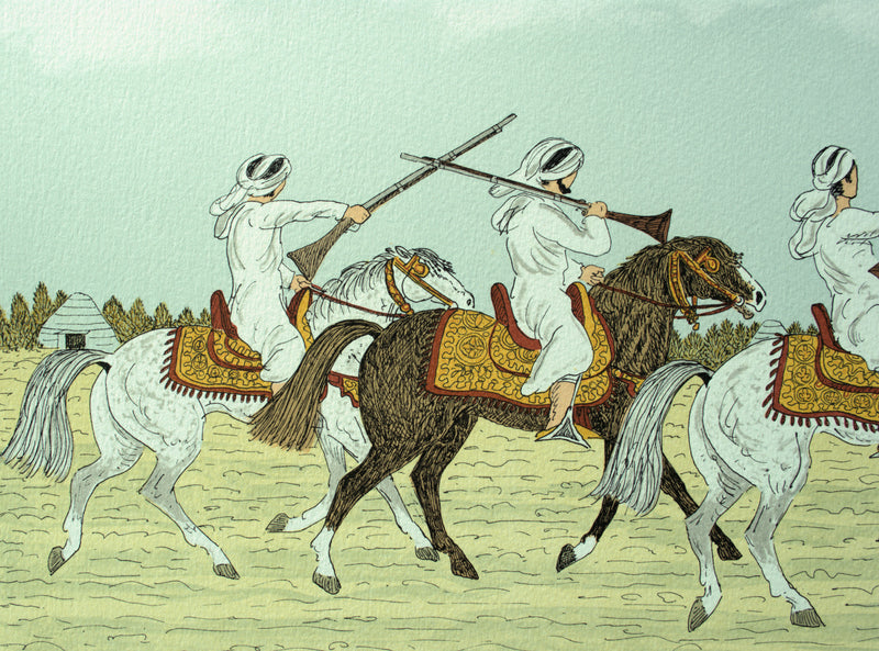 Vincent HADDELSEY : Cavaliers arabes, Lithographie originale (photo de détail 7) - Crédit photo : Galerie Art.Paris