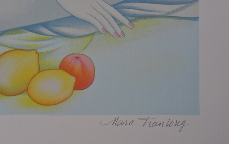 Mara TRAN LONG : Geisha et les fruits, Lithographie originale (photo de détail 3) - Crédit photo : Galerie Art.Paris