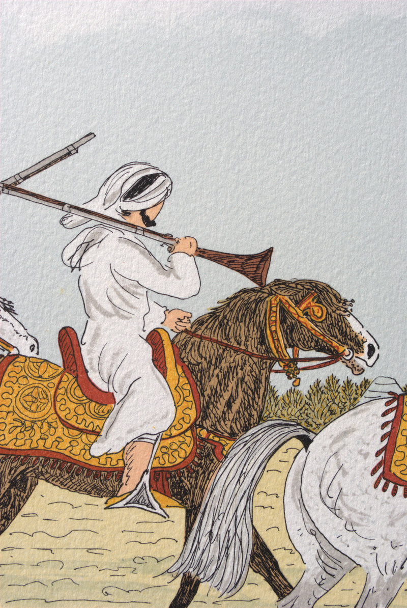 Vincent HADDELSEY : Cavaliers arabes, Lithographie originale signée