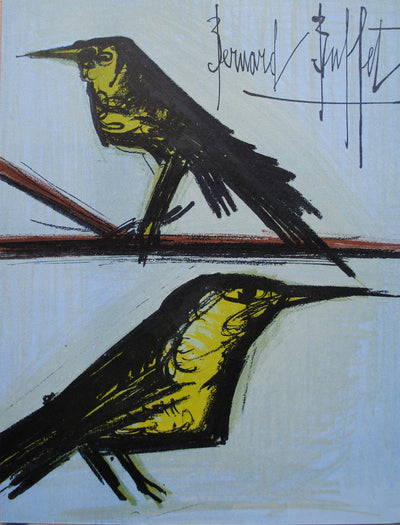 Bernard BUFFET : Les Oiseaux, Lithographie originale (vue générale) - Crédit photo : Galerie Art.Paris