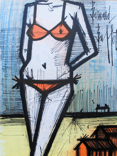 Bernard BUFFET : Le Bikini, Lithographie originale (vue générale) - Crédit photo : Galerie Art.Paris