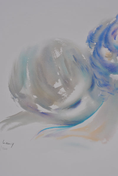 Shan MERRY : Le baiser dans le cou, Lithographie originale (photo de détail 5) - Crédit photo : Galerie Art.Paris