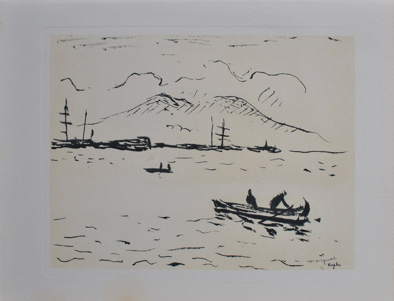 Albert MARQUET :  Port de Naples, Gravure signée