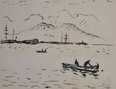 Albert MARQUET :  Port de Naples, Gravure signée