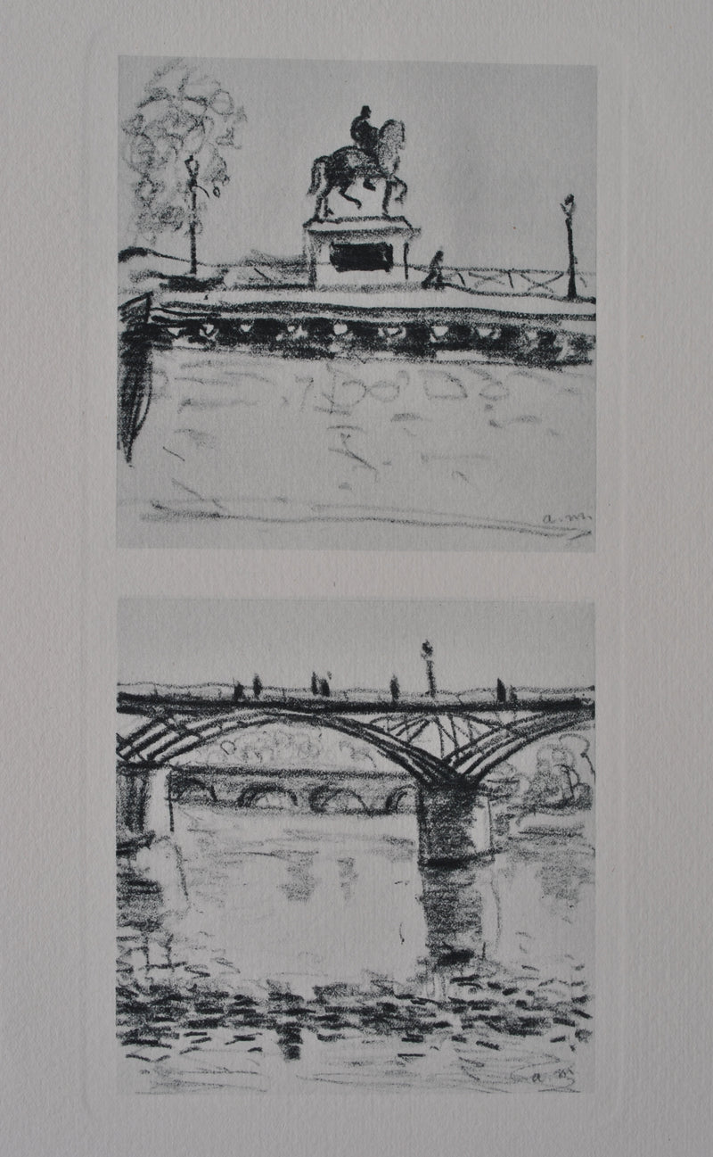 Albert MARQUET : Paris : Le pont neuf et le pont des arts, Gravure originale (photo de détail 2) - Crédit photo : Galerie Art.Paris