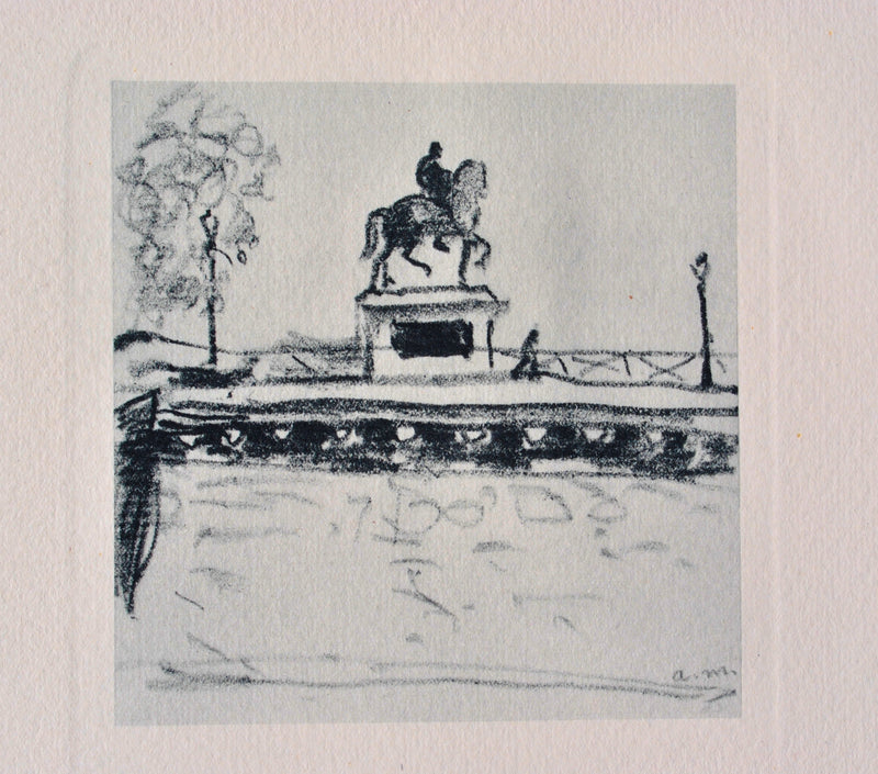 Albert MARQUET : Paris : Le pont neuf et le pont des arts, Gravure originale (photo de détail 3) - Crédit photo : Galerie Art.Paris