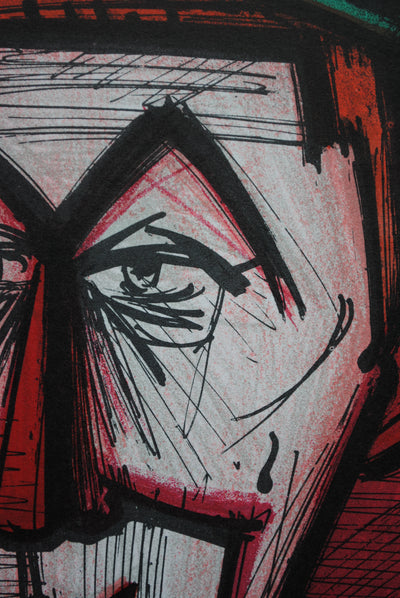 Bernard BUFFET : Le clown rouge, Lithographie originale (photo de détail 4) - Crédit photo : Galerie Art.Paris