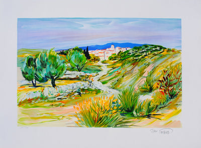 Ray POIRIER : Petit chemin provençal, Lithographie originale (vue générale) - Crédit photo : Galerie Art.Paris