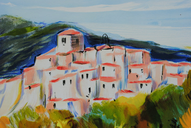 Ray POIRIER : Village provençal perché, Lithographie originale (photo de détail 5) - Crédit photo : Galerie Art.Paris