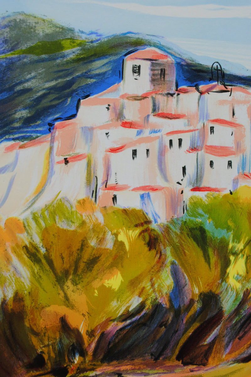 Ray POIRIER : Village provençal perché, Lithographie originale (photo de détail 10) - Crédit photo : Galerie Art.Paris