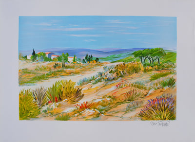 Ray POIRIER : Dans la garrigue, Lithographie originale (vue générale) - Crédit photo : Galerie Art.Paris