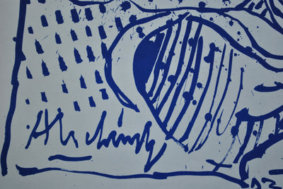 Pierre ALECHINSKY : Il est pour l'étudiant celui qui s'étudi, Affiche originale (photo de détail 3) - Crédit photo : Galerie Art.Paris