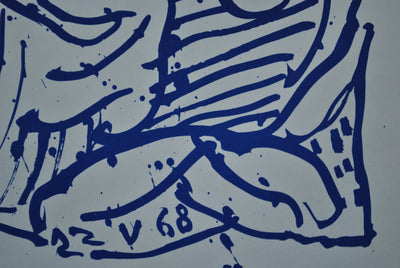 Pierre ALECHINSKY : Il est pour l'étudiant celui qui s'étudi, Affiche originale (photo de détail 4) - Crédit photo : Galerie Art.Paris