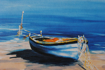 Anne-Marie BRIANTE : Petite barque près de St Tropez, Lithographie originale (photo de détail 6) - Crédit photo : Galerie Art.Paris