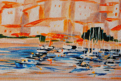 Anne-Marie BRIANTE : Petite barque près de St Tropez, Lithographie originale (photo de détail 9) - Crédit photo : Galerie Art.Paris