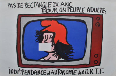 Jean EFFEL : Médias muselés, Indépendance et autonomie de l'ORT, Affiche originale (vue générale) - Crédit photo : Galerie Art.Paris