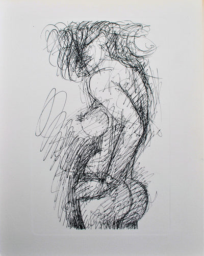 Marcel GROMAIRE : Jeune femme nue de profi, Gravure originale (vue générale) - Crédit photo : Galerie Art.Paris