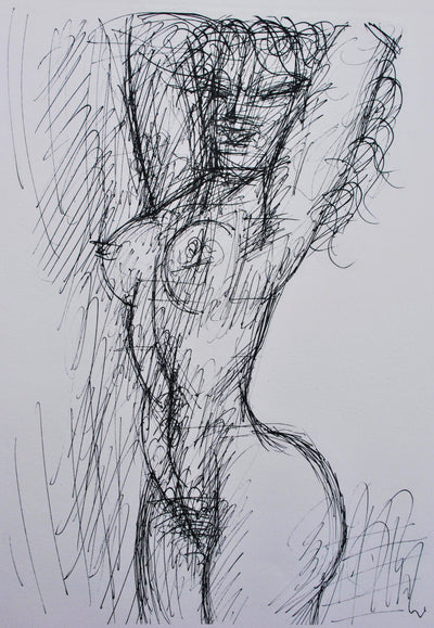 Marcel GROMAIRE : Belle femme nue en pos, Gravure originale (photo de détail 2) - Crédit photo : Galerie Art.Paris