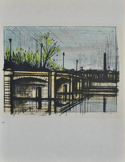 Bernard BUFFET : Paris, Lithographie originale (photo de détail 3) - Crédit photo : Galerie Art.Paris