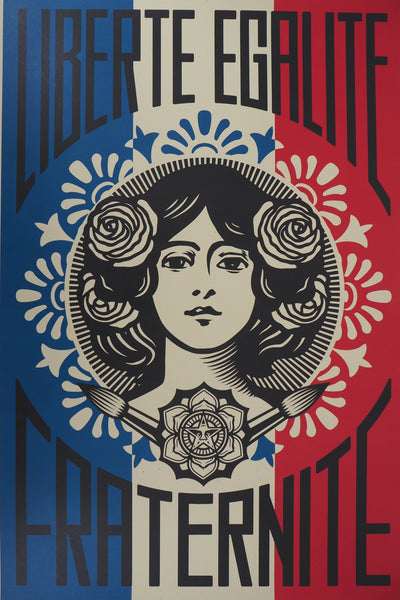 Shepard FAIREY : Liberté, Egalité, Fraternité, Sérigraphie originale (photo de détail 3) - Crédit photo : Galerie Art.Paris