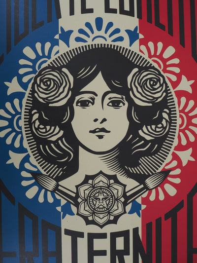 Shepard FAIREY : Liberté, Egalité, Fraternité, Sérigraphie originale (photo de détail 4) - Crédit photo : Galerie Art.Paris