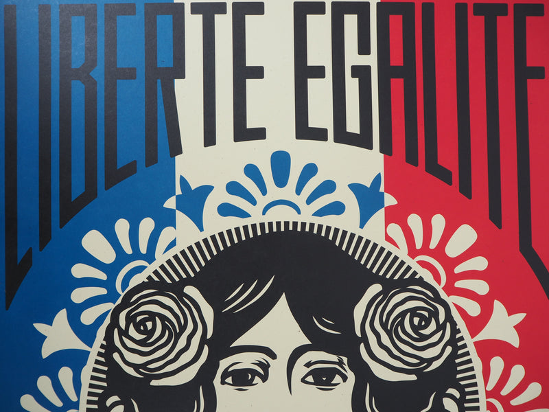 Shepard FAIREY : Liberté, Egalité, Fraternité, Sérigraphie originale (photo de détail 5) - Crédit photo : Galerie Art.Paris