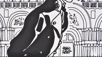 Hugo PRATT : Corto Maltese à Venise, La place Saint Marc, Sérigraphie originale (photo de détail 4) - Crédit photo : Galerie Art.Paris