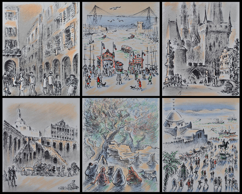 André HAMBOURG : Voyages et libert, Lithographie originale (vue générale) - Crédit photo : Galerie Art.Paris