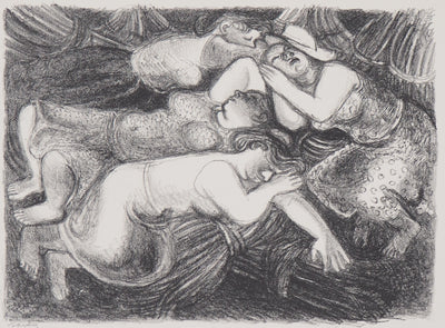 Maurice SAVIN : Repos dans les champs après la moisson, Lithographie originale (photo de détail 2) - Crédit photo : Galerie Art.Paris