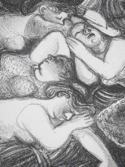 Maurice SAVIN : Repos dans les champs après la moisson, Lithographie originale (photo de détail 4) - Crédit photo : Galerie Art.Paris