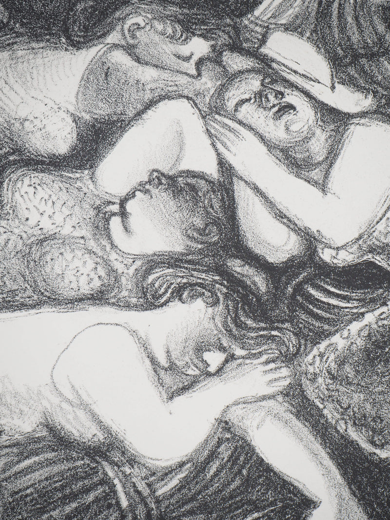 Maurice SAVIN : Repos dans les champs après la moisson, Lithographie originale (photo de détail 4) - Crédit photo : Galerie Art.Paris