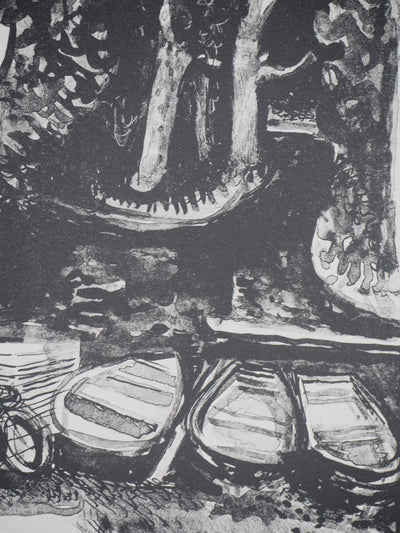 Maurice SAVIN : Les bords de la Seine à Vétheuil, Lithographie originale (photo de détail 4) - Crédit photo : Galerie Art.Paris