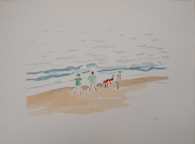 Albert MARQUET : Enfants jouant sur la plage, Lithographie originale (vue générale) - Crédit photo : Galerie Art.Paris