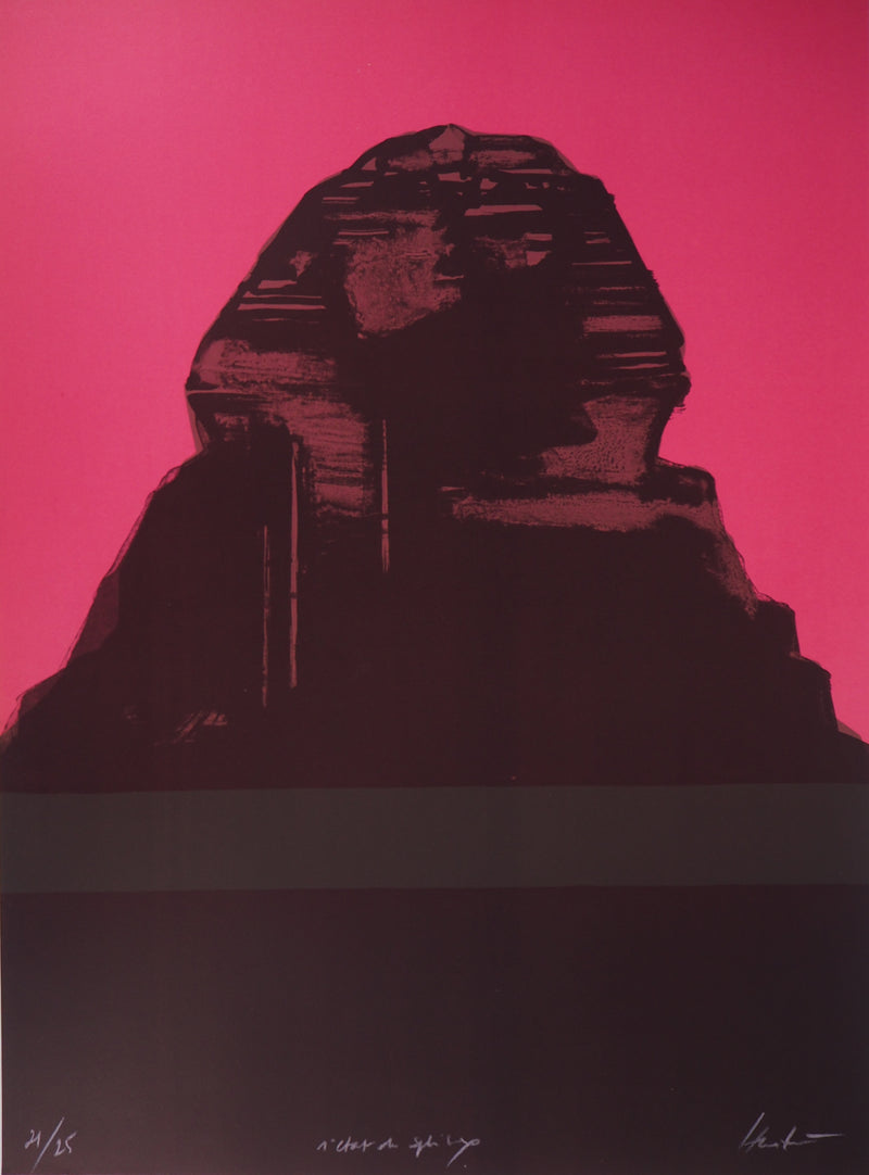 Claude HASTAIRE : Egypte, Le Sphinx Kheops (1er état), Lithographie originale (vue générale) - Crédit photo : Galerie Art.Paris