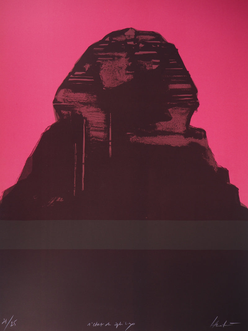 Claude HASTAIRE : Egypte, Le Sphinx Kheops (1er état), Lithographie originale (photo de détail 2) - Crédit photo : Galerie Art.Paris