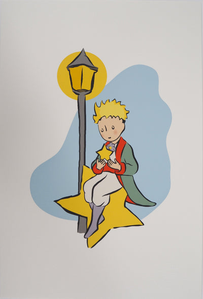 Antoine DE SAINT-EXUPERY : Le Petit Prince allume une étoile, Lithographie originale (vue générale) - Crédit photo : Galerie Art.Paris