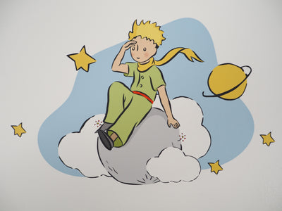 Antoine DE SAINT-EXUPERY : Le Petit Prince dans les nuages, Lithographie originale (photo de détail 2) - Crédit photo : Galerie Art.Paris