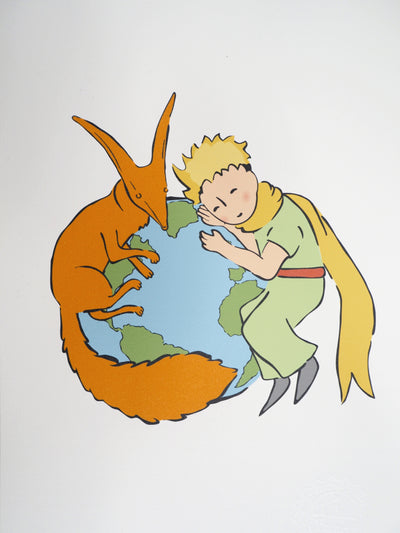 Antoine DE SAINT-EXUPERY : Ecologie : Le Petit Prince veille sur la Terre, Lithographie originale (photo de détail 2) - Crédit photo : Galerie Art.Paris