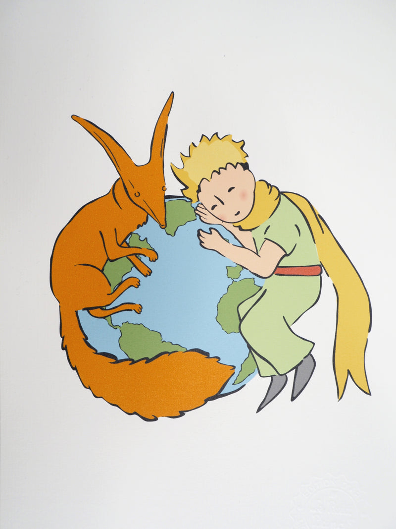 Antoine DE SAINT-EXUPERY : Ecologie : Le Petit Prince veille sur la Terre, Lithographie originale (photo de détail 2) - Crédit photo : Galerie Art.Paris