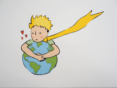 Antoine DE SAINT-EXUPERY : Ecologie : Le Petit Prince aime la Terre, Lithographie originale (photo de détail 2) - Crédit photo : Galerie Art.Paris