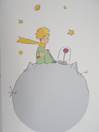 Antoine DE SAINT-EXUPERY : Le Petit Prince fait attention à sa rose, Lithographie originale (photo de détail 2) - Crédit photo : Galerie Art.Paris