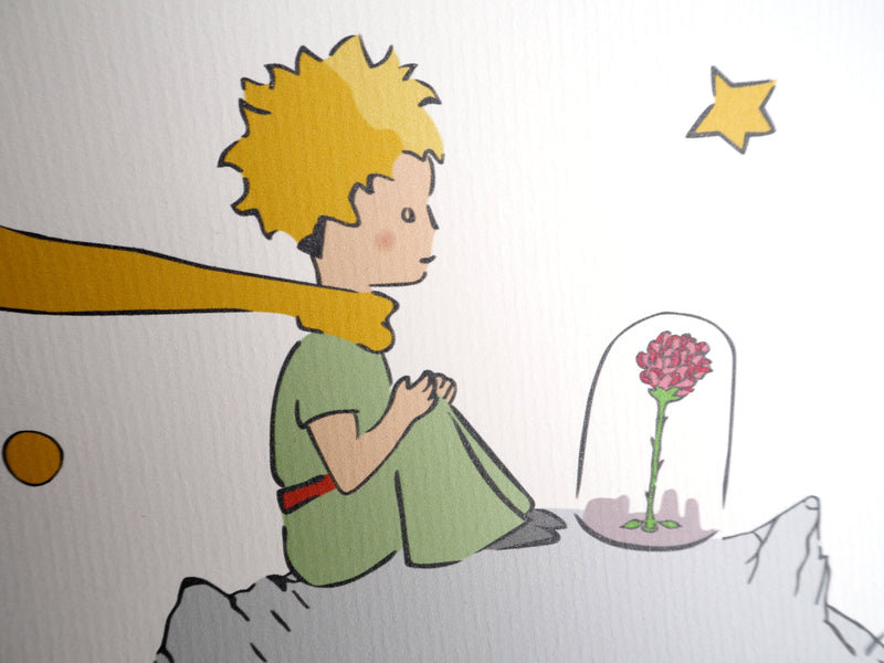 Antoine DE SAINT-EXUPERY : Le Petit Prince fait attention à sa rose, Lithographie originale (photo de détail 5) - Crédit photo : Galerie Art.Paris