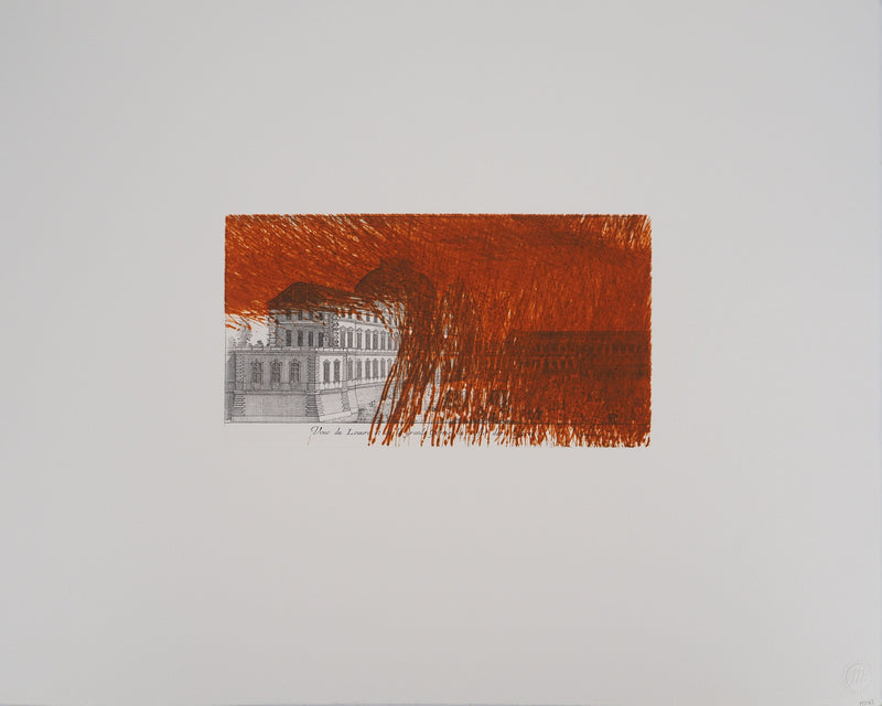 Arnulf RAINER : Paris, Louvre en orange, Gravure originale (vue générale) - Crédit photo : Galerie Art.Paris