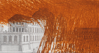 Arnulf RAINER : Paris, Louvre en orange, Gravure originale (photo de détail 3) - Crédit photo : Galerie Art.Paris