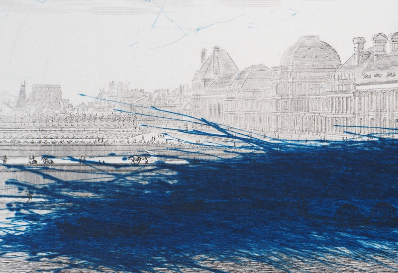 Arnulf RAINER : Paris, Hommage au Louvre en bleu, Gravure originale (photo de détail 5) - Crédit photo : Galerie Art.Paris