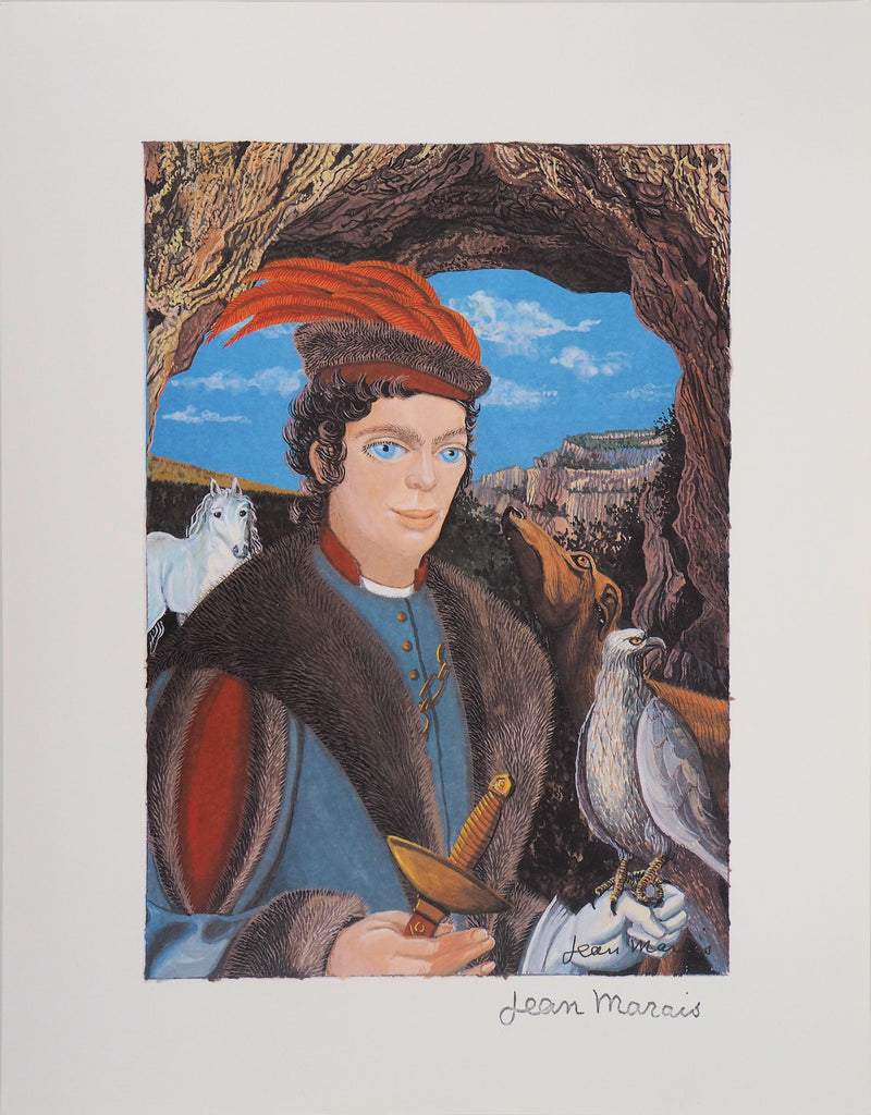 Jean MARAIS : Le fauconnier, oeuvre originale (vue générale) - Crédit photo : Galerie Art.Paris